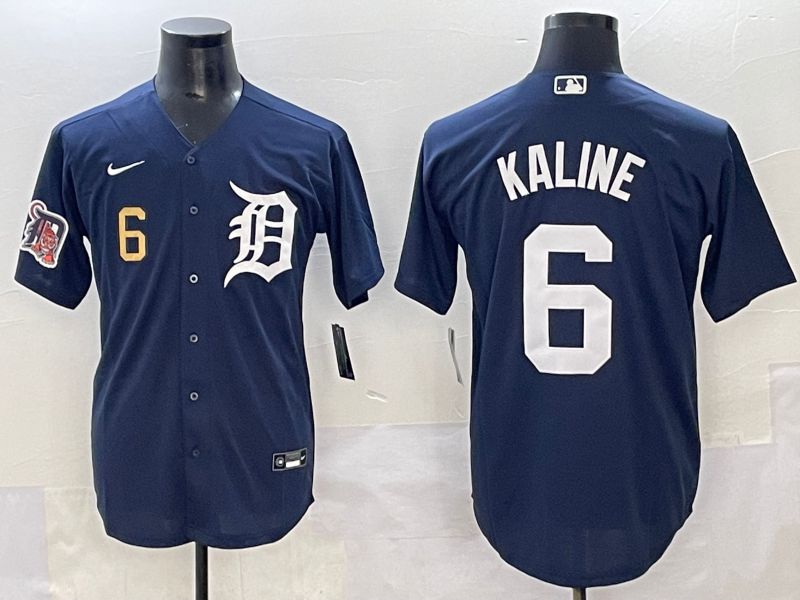 Men 2025 Detroit Tigers #6 Kaline Dark Blue Game Nike MLB Jersey style 2->detroit tigers->MLB Jersey
